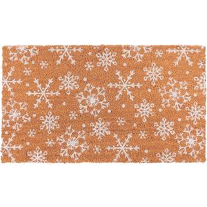 KAF Home New Coir Doormat with Heavy-Duty, Weather Resistant, Non-Slip PVC Backing | 17 by 30 Inches, 0.6 Inch Pile Height | Perfect for Indoor and Outdoor Use (Snowflake)