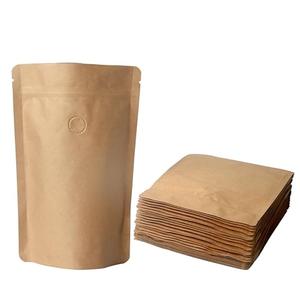50 Pack Kraft Coffee Bags with Zipper Lock, High Barrier Resealable Stand Up Coffee Pouches, Degassing Valve for Coffee, Size for 4oz/ 100 Grams Beans or Grounded
