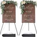 DANMO Easel Stand for Wedding Sign Poster 63'' Instant Display Easel for Floor Adjustable Metal Art Easel Black 2 Pack