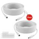 12V DC Power Extension Cable 50 FT (2-Pack), 5.5 mm x 2.1 mm 5521 Male to Female Supply Adapter Cord, Compatible with CCTV Security Camera, IP Network, DVR Standalone, LED Strip, Router, 5V 9V 12V 24V