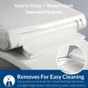 Mayfair Preston Easy to Clean Single Hinge Toilet Seat, Modern Slow Close Plastic Toilet Seat, Made in USA, Elongated, White