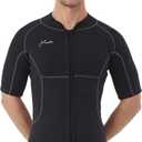 Hevto Men Wetsuit Tops and Vest 3/2mm Neoprene Jacket Surfing Swimming Front Zip Wet Suit for Water Sports (Medium)