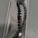 MOFREE Beaded Bracelet Compatible with Apple Watch Band 38mm/40mm/41mm/42mm, Fashion Elastic Stretch Women Bands for iWatch Series 11/10/9/8/7/SE/6/5/4/3/2/1 iPhone Watch Strap Bands (Black/Silver)