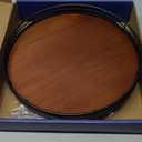 Farmhouse Oak 10" Lazy Susan Turntable Organizer for Cabinet, Round Wooden Lazy Susan Organization and Storage for Dining Table, Pantry, Kitchen, Countertop, Cupboard,Home Decor, Walnut Wood