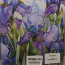 Iris Flower Wall Art Purple Botanical Prints Elegant Canvas Wall Art Purple Flower Painting Watercolor Floral Pictures Green Botanical Artwork Iris Canvas Abstract Flowers Poster 16x24inch Framed
