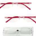 2 Pcs Auto Focus Glasses, Automatic Zoom Reading Intelligent Self Adjusting Presbyopia Anti-Blue Light Glass Adjustable Presbyopic Color-Changing Smart Look Far And Near For Men Women(Red)