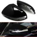 2Pcs LHD Car Side Rearview Mirror Caps Cover for Benz C E GLC Class W205 X253 W213 W222 2016-2020 ABS Car Accessories (Glossy Black)