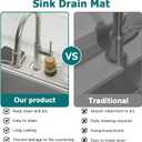 2 PCS Sink Faucet Guard Mat,Diatomite Faucet Handle Drip Catcher Tray Fast Drying for Kitchen Bathroom Countertop (Dark Gray 45*10cm)