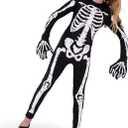 Spooktacular Creations Halloween Skeleton Costume Kids Girls, Toddlers Skeleton Jumpsuit for Cosplay (S)
