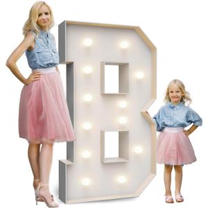 4FT Marquee Light Up Letters B,Party Decoration Large Marquee Light Up Letters with Weighted Water Bag,Pre-cut Foam Board Set Can Be Used for Birthdays,Weddings,Baby Anniversaries