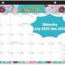 Comix 2025-2026 Floral Desk Calendar - 18 Month Desk Calendar (July 2025–Dec 2026) | 17"x12" Thick Paper with Classic Design for Office & Home Pack of 4