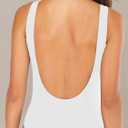 Leoparts Women's Retro 80s/90s High Cut Low Back One Piece Swimsuits Bathing Suits (White, S)