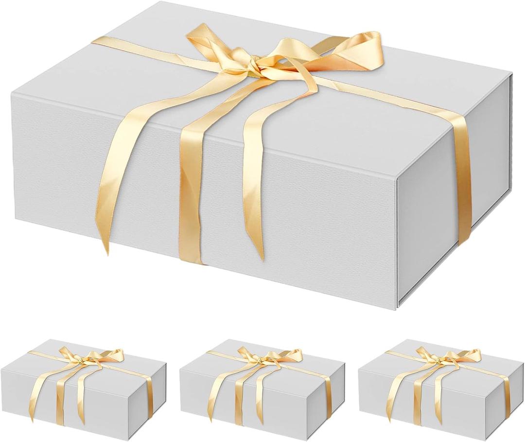 HavrePac 4 Pack Large Gift Boxes 13.8x9x4.3 Inches Luxury Gift Boxes with Lids,Magnetic Closure Gift Box for Present Packaging Box for Mother's Day, Birthdays, Party,Weddings