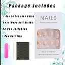 4 x Fall Maple Leaf Press On Almond Glossy Gradient White Acrylic Artificial Full Cover Autumn Thanksgiving Stick On Nails for Women Girls Manicure