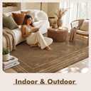 MontVoo-Outdoor Rug-Patio Rug 6x9 ft Polypropylene Indoor Outdoor Rugs Outdoor Carpet for Patio Deck Balcony Porch, Textured Weave, Durable for High Traffic, Fade-Resistant, Modern Neutral Brown