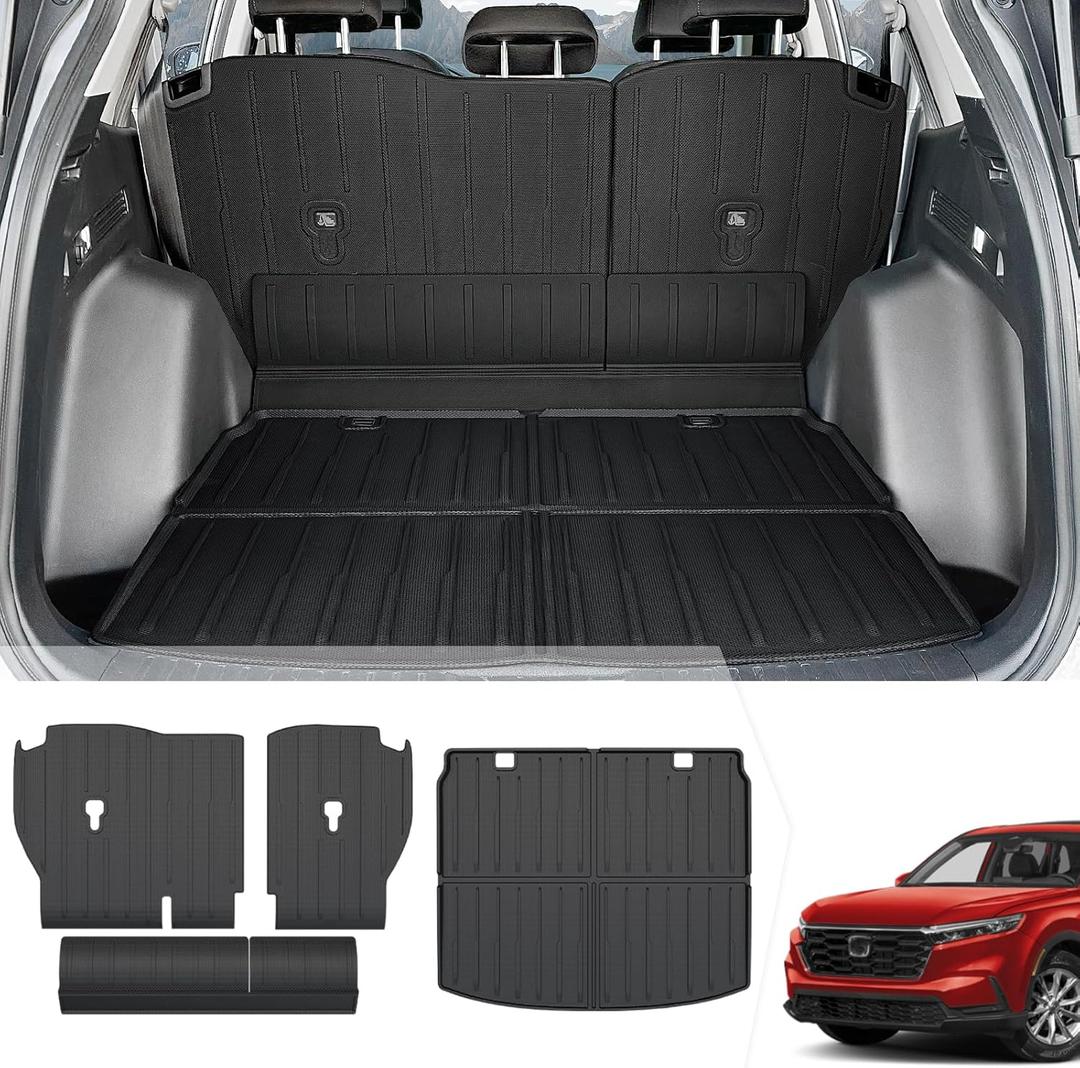 Cargo Liner Backrest Mats for Honda CRV 2026 2025 2024 2023 Car Mat Accessories, All Weather TPE Trunk Cargo Liner SeatBack Mat for CR-V Gas Hybrid(Backrest Mats+Trunk Mat)