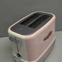 Nostalgia Retro Wide 2-Slice Toaster, Vintage Design With Crumb Tray, Cord Storage & 5 Toasting Levels, Pink