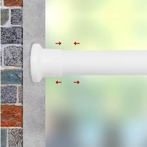 Refrze Room Divider Tension Curtain Rod, Tension Shower Curtain Rods, Premium Tension Windows Curtain Rods,No Drilling,Adjustable Bathroom Stall Tension Pole-White 43-83Inch