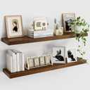 Rustic Farmhouse Floating Shelves - Bathroom Wooden Shelves for Wall Mounted - Kitchen Floating Shelf - Wood Floating Shelves for Wall,Mounted Invisible Bracket - 36D x 8W Inch, Set of 2 (36''W x 8''D x 1.4''H,Set of 2-Pine Wood, Walnut)