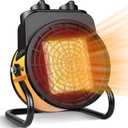 Air Choice Greenhouse Heater with Thermostat, 1500W Outdoor Space Heater with Overheat Protection, 3S Quick Heat, 3 Modes, 90 Tilt Rotation, Portable Patio Heater for Garage, Tent and Indoor Use