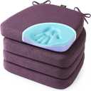 SUNROX Cooling Gel Memory Foam Chair Cushions, 2.6" Thick U-Shaped Dual-Layer Comfort Dining Chair Pads, Non Slip Seat Cushion with Ties for Indoor Kitchen Office 17"x16" Set of 4, Dusty Lavender