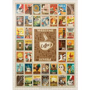 MyPuzzle Coffee Collection: Multi-Image Print, Vintage Poster - Premium 1000 Piece Jigsaw Puzzle for Adults