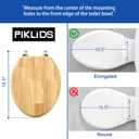 Toilet Seat, Solid Wood, Rubber Wood, High Gloss Finish, PIKLiDS (Elongated)