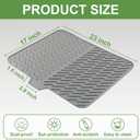 Silicone Drying Mat, 23"X17" With Built-in Drain Lip,Heat-Resistant,Eco-friendly,Hygienic Drying Pad,Leak-Proof and Non-Slip,Silicone Dish Drying Mat for Kitchen Counter or Sink（Gray 23X17）