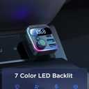 JOYROOM Bluetooth 5.4 Car Adapter FM Transmitter 81W Bluetooth Cigarette Lighter Adapter [PD45W&QC36W] Fast Charging Dual Mics HiFi Bass LED Display Wireless Radio Hands-Free Calling Support USB Drive (Black)