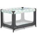 Dream On Me Zodiak Baby Playard, Breathable Mesh Sides, Soft Comfortable Mattress, Quick & Easy to Fold with Travel Carry Bag, Compact Space Saving Design - Grey/Green