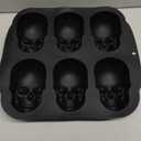 JETKONG 6 Cavity Skull Cake Pan and Silicone Skull Cakelet Mold