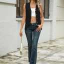 Rapbin Womens Sweater Vest Button Down Sleeveless V Neck Tank Tops 2024 Fashion Trendy (Small, Black)