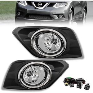 Fog Lights Compatible with 2014 2015 2016 Nissan Rogue, 1 Pair Front Bumper Driving Fog Lamps with Bezels and H11 12V 55W Bulbs included Switch and Wiring kit