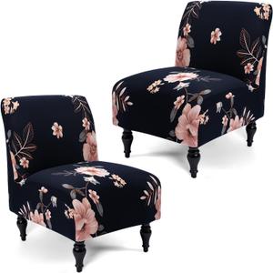 Liykimt Armless Accent Chair Cover Slipcover,Slipper Chair Cover Super Fit Stretch Spandex Removable Washable for Armless Chair Furniture Protector Covers for Living Dining Room Hotel(Dark Navy,2) Liykimt Armless Accent Chair Cover Slipcover,Slipper Chair Cover Super Fit Stretch Spandex Removable Washable for Armless Chair Furniture Protector Covers for Living Dining Room Hotel(Dark Navy,2)