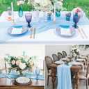 20 Pcs Baby Blue Cheesecloth Table Runner 10FT Romantic Cheese Cloth Table Runner Gauze Table Runners Rustic Runner for Wedding Birthday Party Engagement Bridal Baby Shower Spring Table Decoration