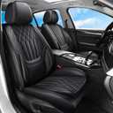 Full Coverage Car Seat Covers Full Set Waterproof, Luxury Leather Automotive Seat Covers Car Seat Protector, Front & Rear Seats Cover Sets Universal Fit for Most Vehicles Sedans SUVs, Black (Full Set, Black)