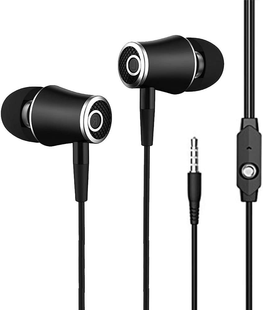 In-Ear Earbud Headphones,Earphone for Kindle Fire, Galaxy S8+, Note 8, Fire HD 8 HD 10, Voyage, Oasis eReaders Earbuds Microphone Phone -Ergonomic Comfort-Fit (Black)