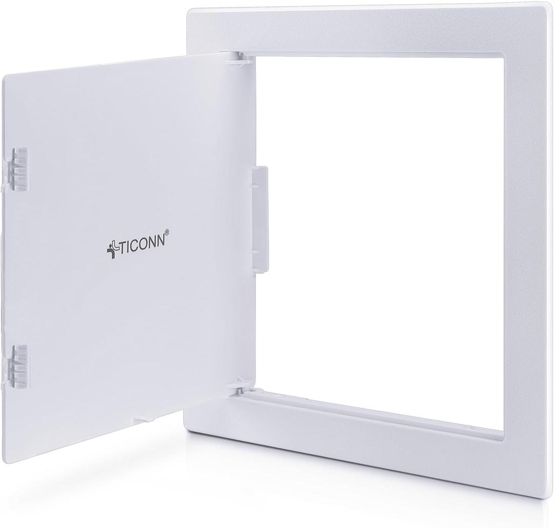 TICONN Access Panel for Drywall, 12 x 12 Inch ABS Plastic Wall Hole Cover Access Doors, Easy Install Drywall Access Panel, Ceiling, Wiring and Cables