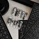 2 x Halloween Airbrush Stencils Nail Sticker, Skull Ghost Bat Nail Art Stickers Nail Stencils Decals, Holiday Design Hollow Nail Guides Decal for Women Decoration DIY Tools 6Pcs (1)