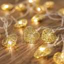 Cobus CozyHome Heart String Lights  23 FT & 20 Warm White LEDs | Indoor | Christmas Fairy Lights Engagement Wedding Decoration Table Decoration Fairy Lights (Stecker - 20 LEDs - 7 Meter)