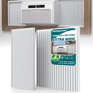 Daisypower Window Air Conditioner Side Panels Curtain Kit Extendable Up to 19-1/4" Wide 17" Height,Window AC Insulation Panel for 5000-14000 Btu AC Units Parts Replacement Screen