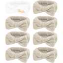 Semato Bachelorette Party Favor Set - Bride & Bridesmaid Spa Headbands (1 Bride+ 7 Light Coffee)