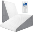 Wedge Pillow for Acid Reflux Relief Bed Wedge Pillow for Headboard Triangle Pillow Wedge for Sleeping Post Surgery Legs Back Pain Gerd Snoring, Soft Memory Foam Top & Washable Cover 12" 