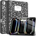 Soke Case for New iPad Pro 13 Inch (M5/M4, 2025/2024 Release), with Pencil Holder Trifold Stand Shockproof [Support Apple Pencil Charging + Auto Wake/Sleep], Soft TPU Back Cover, Book Black