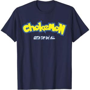 Funny Cute Chokemon Jiu Jitsu T-Shirt (Blue, S)
