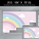 WFBHUA-Rainbow Cloud Wallpaper Mural Kids Bedroom Pink Wallpaper for Girls Room Baby Room (Not Peel and Stick)