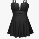 Aqua Eve Plus Size Two Piece Swim Dress Tankini with Shorts Tummy Control Swimsuit for Women Bathing Suits 24 W