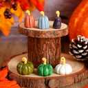 2 x Vicenpal 6 Pcs 1.18 Inch Fall Pumpkin Decor Figurines Mini Resin Thanksgiving Pumpkin Decor Table Rattan Fake Fall Crafts Multicolor Autumn Harvest Table Kitchen Centerpiece(Fresh Color)