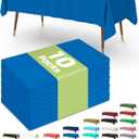 Pureegg Plastic Table Cloth Disposable 10 Pack, 54 x 108 Inch Table Cloths, Patriotic Decorations, Thanksgiving, Veterans Day Tablecloths, Rectangle, Plastic Cover, Leakproof & Sturdy, Blue