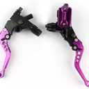 Universal Motorcycle 7/8" 22mm Brake Master Cylinder Reservoir Handlebar Clutch Lever CNC Left & Right Set Compatible with Honda Kawasaki Suzuki Yamaha Purple